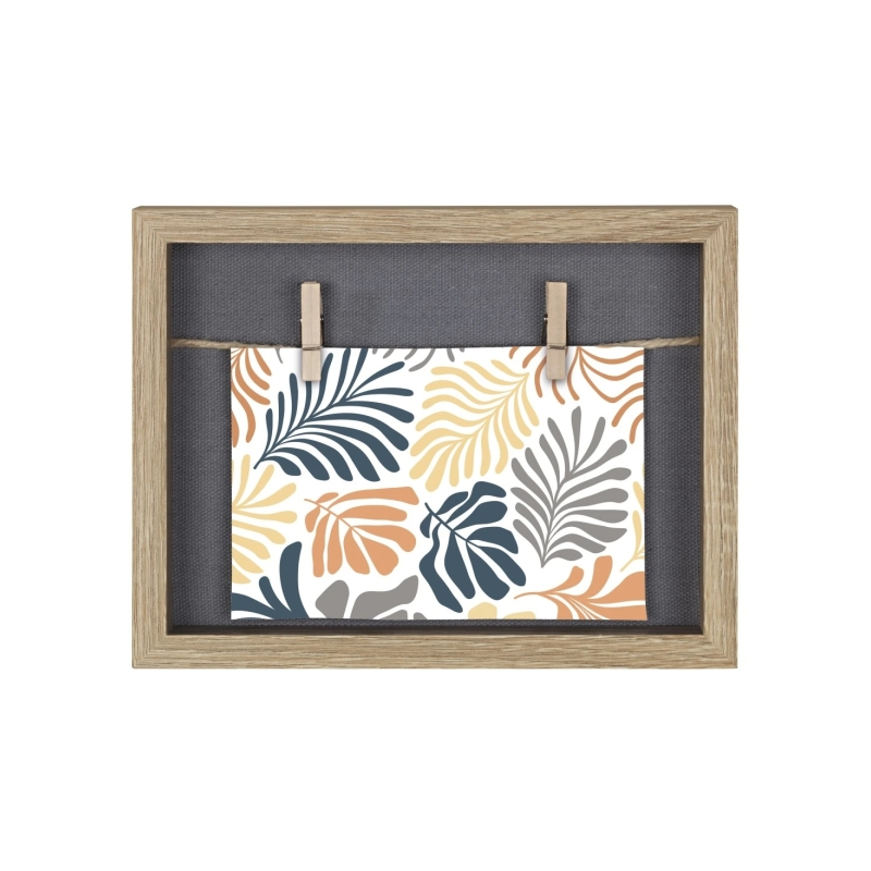 Cadre photo mural Hama avec cordon - Bois MDF - 21,5 x 16,5 x 3,2 cm - Marron