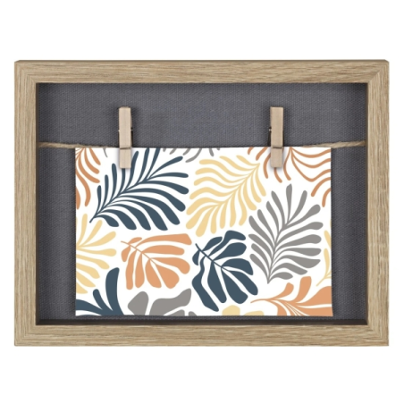 Cadre photo mural Hama avec cordon - Bois MDF - 21,5 x 16,5 x 3,2 cm - Marron