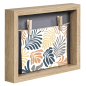 Cadre photo mural Hama avec cordon - Bois MDF - 21,5 x 16,5 x 3,2 cm - Marron