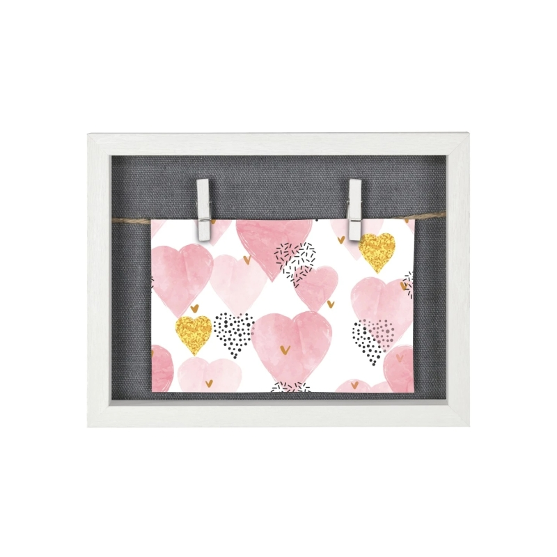 Cadre photo mural Hama avec cordon - Bois MDF - 21,5 x 16,5 x 3,2 cm - Blanc