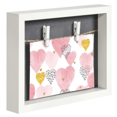 Cadre photo mural Hama avec cordon - Bois MDF - 21,5 x 16,5 x 3,2 cm - Blanc