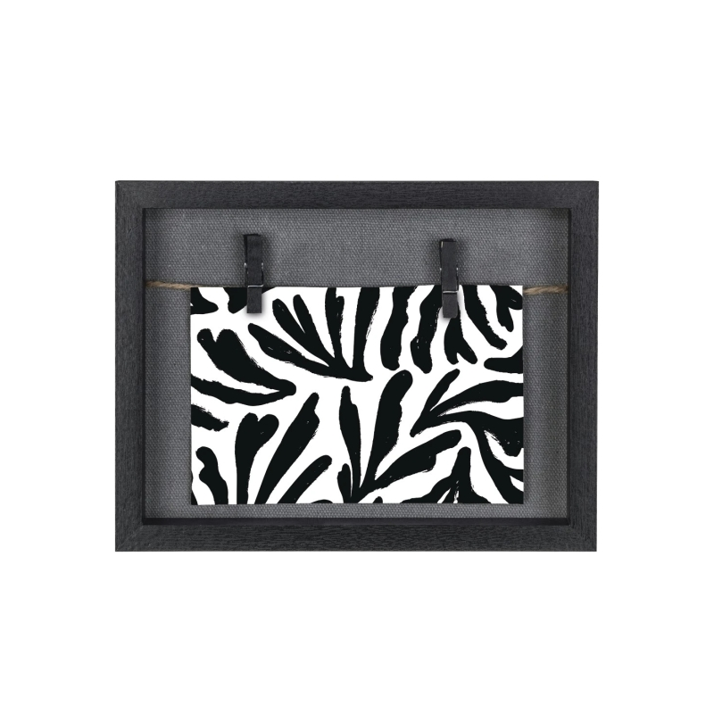 Cadre photo mural Hama avec cordon - Bois MDF - 21,5 x 16,5 x 3,2 cm - Noir