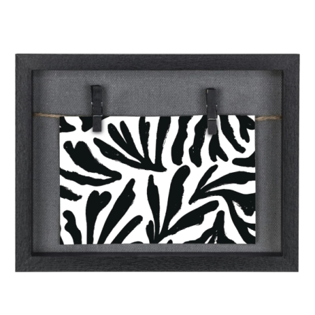 Cadre photo mural Hama avec cordon - Bois MDF - 21,5 x 16,5 x 3,2 cm - Noir