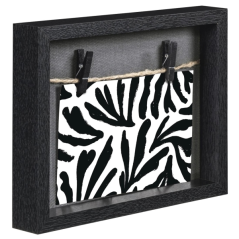 Cadre photo mural Hama avec cordon - Bois MDF - 21,5 x 16,5 x 3,2 cm - Noir
