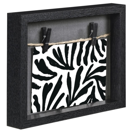 Cadre photo mural Hama avec cordon - Bois MDF - 21,5 x 16,5 x 3,2 cm - Noir