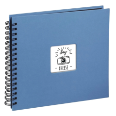 Album photo à spirale Hama - 50 pages noires - Couverture en papier - 28 x 24 cm - Bleu