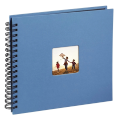 Album photo à spirale Hama - 50 pages noires - Couverture en papier - 28 x 24 cm - Bleu