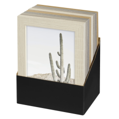 Présentoir Hama Nature avec 8 cadres photo 13 x 18 cm (format portrait) - Bois MDF - 16 x 21 x 1,3 cm - Couleurs assorties