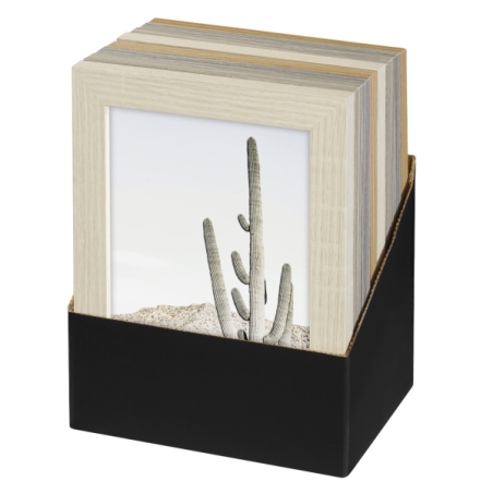 Présentoir Hama Nature avec 8 cadres photo 13 x 18 cm (format portrait) - Bois MDF - 16 x 21 x 1,3 cm - Couleurs assorties