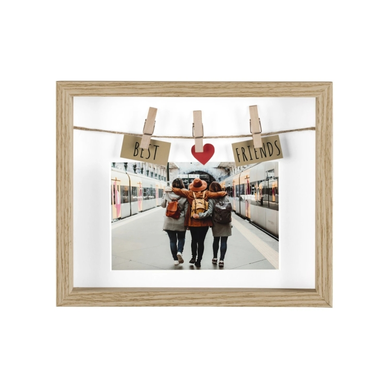 Cadre photo Hama « Meilleurs amis » 10 x 15 cm – Bois MDF – 22,5 x 18,5 x 3,2 cm – Marron