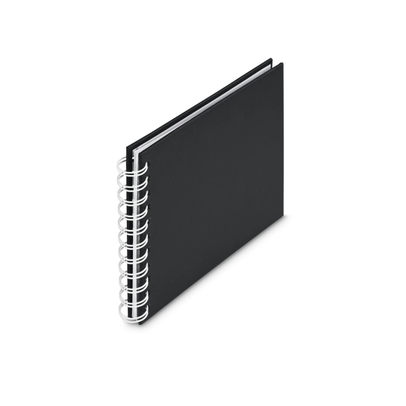 Album photo à spirale Hama Fine Art - 30 pages blanches - Couverture en papier texturé - 18,5 x 15 cm - Noir