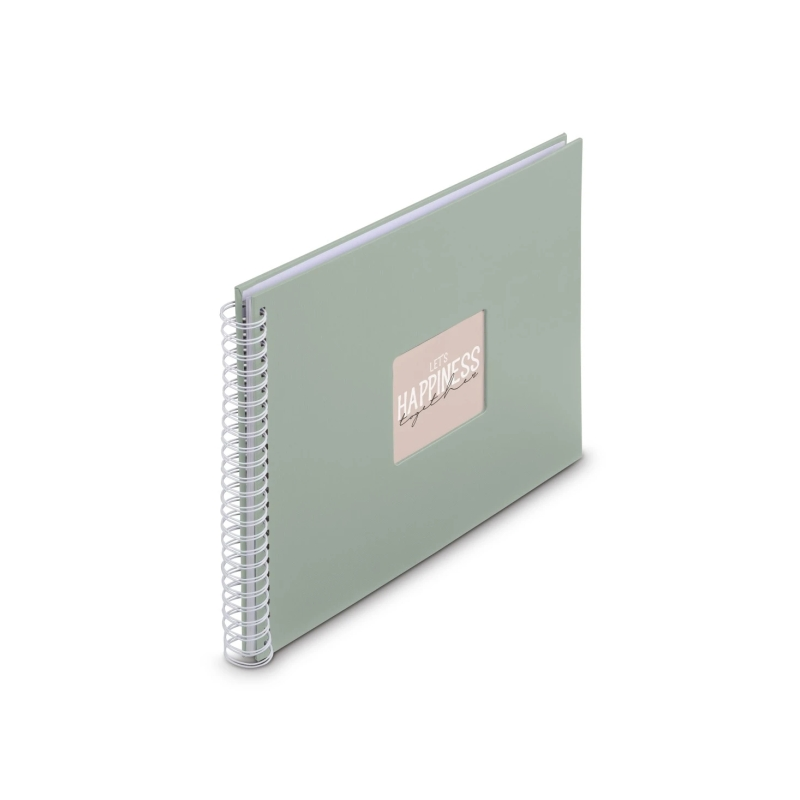 Album photo à spirale Hama Fine Art - 50 pages blanches - Couverture en papier - 36 x 32 cm - Vert pastel