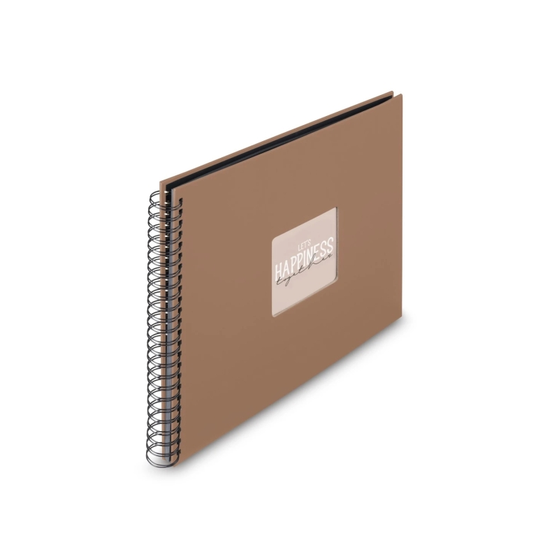 Album photo à spirale Hama Fine Art - 50 pages noires - Couverture en papier - 36 x 32 cm - Marron