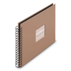 Album photo à spirale Hama Fine Art - 50 pages noires - Couverture en papier - 28 x 24 cm - Marron