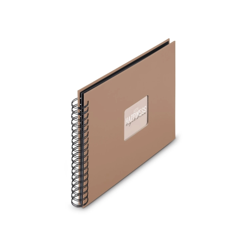 Album photo à spirale Hama Fine Art - 50 pages noires - Couverture en papier - 28 x 24 cm - Marron