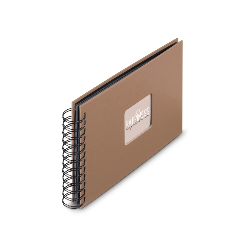 Album photo à spirale Hama Fine Art - 50 pages noires - Couverture en papier - 24 x 17 cm - Marron