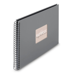 Album photo à spirale Hama Fine Art - 50 pages noires - Couverture en papier - 36 x 32 cm - Gris