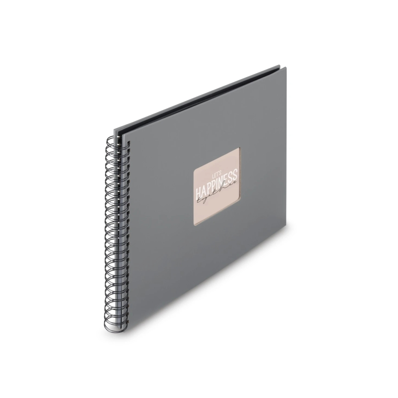 Album photo à spirale Hama Fine Art - 50 pages noires - Couverture en papier - 36 x 32 cm - Gris