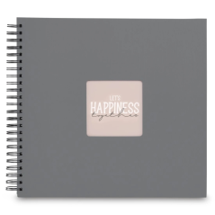 Album photo à spirale Hama Fine Art - 50 pages noires - Couverture en papier - 36 x 32 cm - Gris