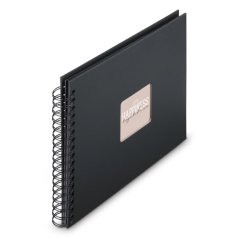 Album photo à spirale Hama Fine Art - 50 pages noires - Couverture en papier - 28 x 24 cm - Noir