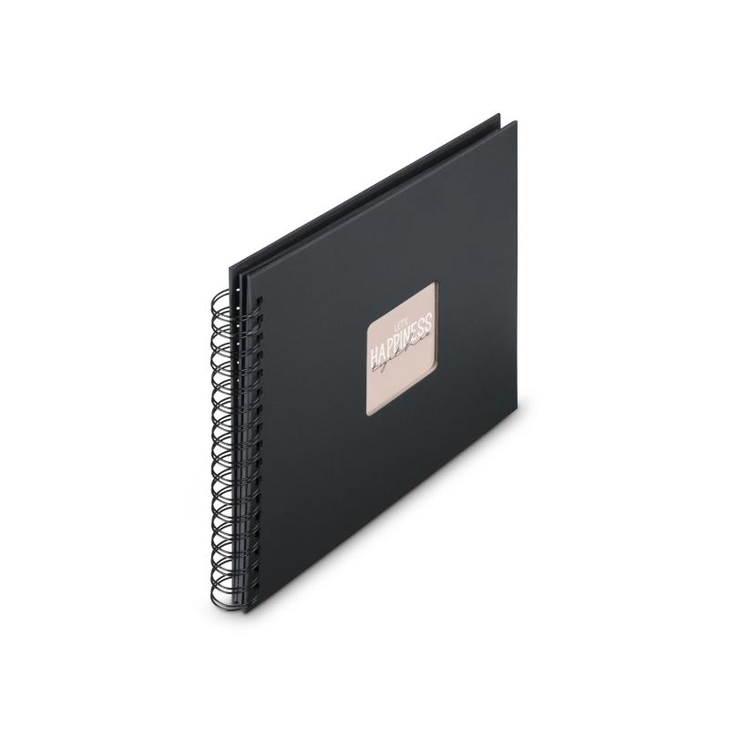 Album photo à spirale Hama Fine Art - 50 pages noires - Couverture en papier - 28 x 24 cm - Noir