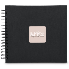 Album photo à spirale Hama Fine Art - 50 pages noires - Couverture en papier - 28 x 24 cm - Noir