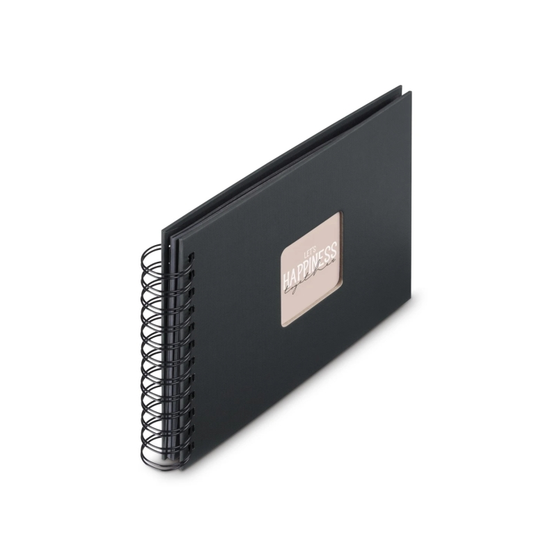 Album photo à spirale Hama Fine Art - 50 pages noires - Couverture en papier - 24 x 17 cm - Noir