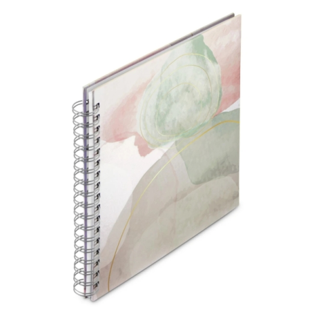 Album photo à spirale Hama Aquarelle - 50 pages blanches - Couverture en papier texturé - 28 x 24 cm - Multicolore