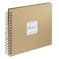 Album photo à spirale Hama Craft - 40 pages en papier kraft - Couverture en papier - 28 x 24 cm - Marron