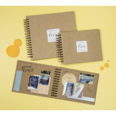 Album photo à spirale Hama Craft - 40 pages en papier kraft - Couverture en papier - 24 x 17 cm - Marron