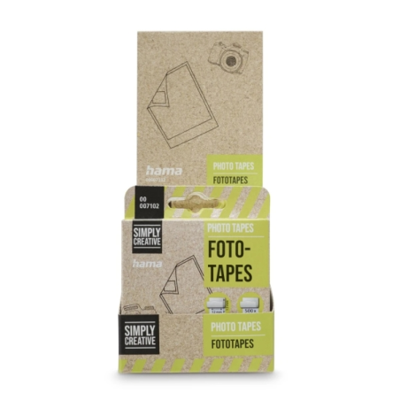 Présentoir Hama avec 10 paquets de 500 autocollants double face - Idéal pour les photos - 12 x 13 mm - Couleurs assorties