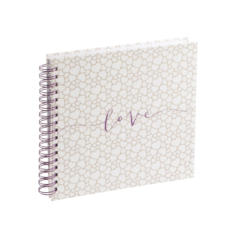 Album photo à spirale Hama Romance - 40 pages blanches - Couverture plastifiée - 28 x 24 cm - Multicolore