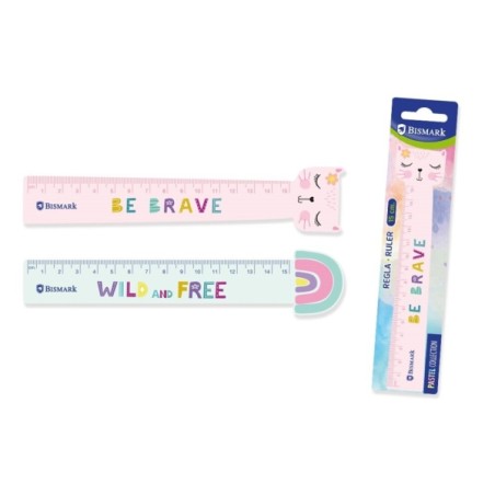 ✅ LOT de 24 Règle Bismark 15 cm avec phrases de motivation décoratives - En plastique - Idéale pour l'école en stock