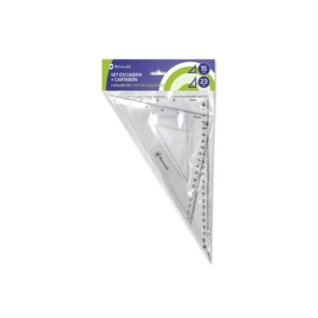 ✅ Équerre Bismark 15 cm et 23 cm - En plastique - Idéale pour l'école - Transparente couleur Transparent en stock