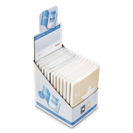 Présentoir Hama Skies avec 24 albums photo - Contient 24 photos 10x15cm - Couverture souple - Insertion par le haut
