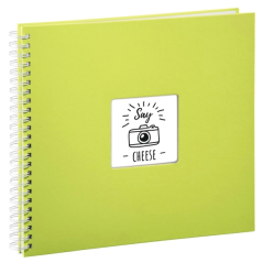 Album photo à spirale Hama Fine Art - 50 pages blanches - Couverture en papier - 36 x 32 cm - Vert citron