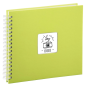 Album photo à spirale Hama Fine Art - 50 pages blanches - Couverture en papier - 28 x 24 cm - Vert citron
