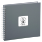 Album photo à spirale Hama Fine Art - 50 pages blanches - Couverture en papier - 28 x 24 cm - Gris