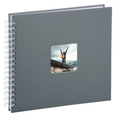Album photo à spirale Hama Fine Art - 50 pages blanches - Couverture en papier - 28 x 24 cm - Gris