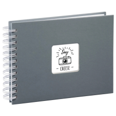 Album photo à spirale Hama Fine Art - 50 pages blanches - Couverture en papier - 24 x 17 cm - Gris