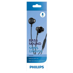 Écouteurs intra-auriculaires Philips TAUE101 avec microphone - Basses profondes - Haut-parleurs de 14,2 mm avec aimant néodyme