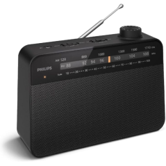Radio FM/AM portable Philips TAR2509 - Haut-parleur 3,5" au son clair - Alimentation par pile D ou secteur - Réglage de la