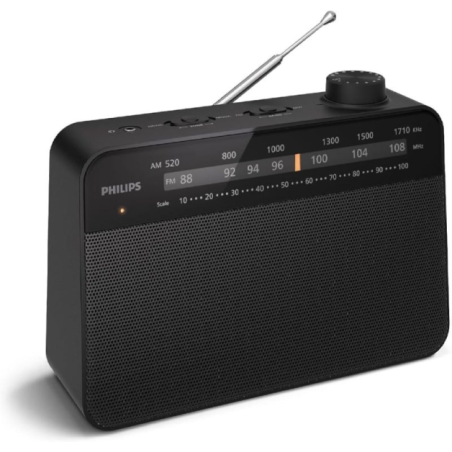 Radio FM/AM portable Philips TAR2509 - Haut-parleur 3,5" au son clair - Alimentation par pile D ou secteur - Réglage de la