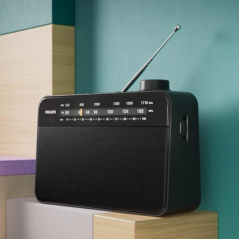 Radio FM/AM portable Philips TAR2509 - Haut-parleur 3,5" au son clair - Alimentation par pile D ou secteur - Réglage de la