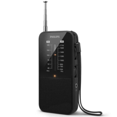 Radio FM/AM analogique portable Philips TAR1509 - Réglage manuel avec antenne télescopique - Indicateur de signal LED
