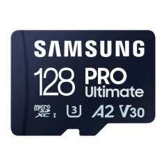 Carte microSDXC Samsung PRO Ultimate 128 Go UHS-I U3 A2 V30 avec adaptateur SD
