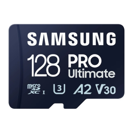 Carte microSDXC Samsung PRO Ultimate 128 Go UHS-I U3 A2 V30 avec adaptateur SD