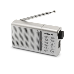 Radio analogique portable AM/FM Daewoo DW1037 - Antenne télescopique - Haut-parleur intégré - Casque inclus - Sortie jack 3,5