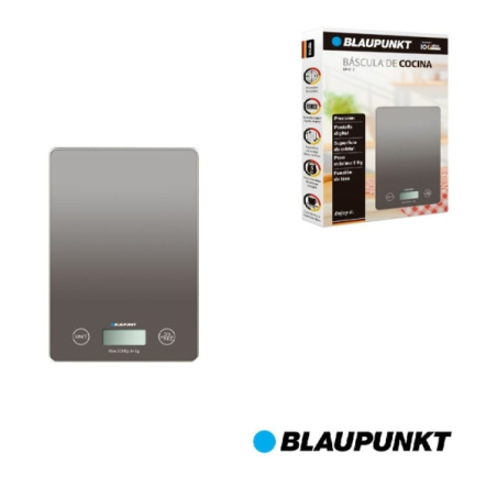 Balance de cuisine numérique Blaupunkt BP4012 5 kg avec plateau en verre - Écran LCD rétroéclairé - Fonction tare - Haute