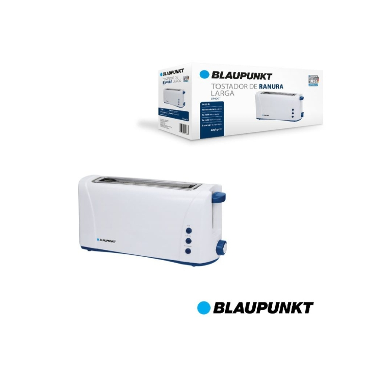 Grille-pain Blaupunkt BP4001 à fentes longues 1000 W - 6 niveaux de brunissage avec thermostat - Fonctions réchauffage et